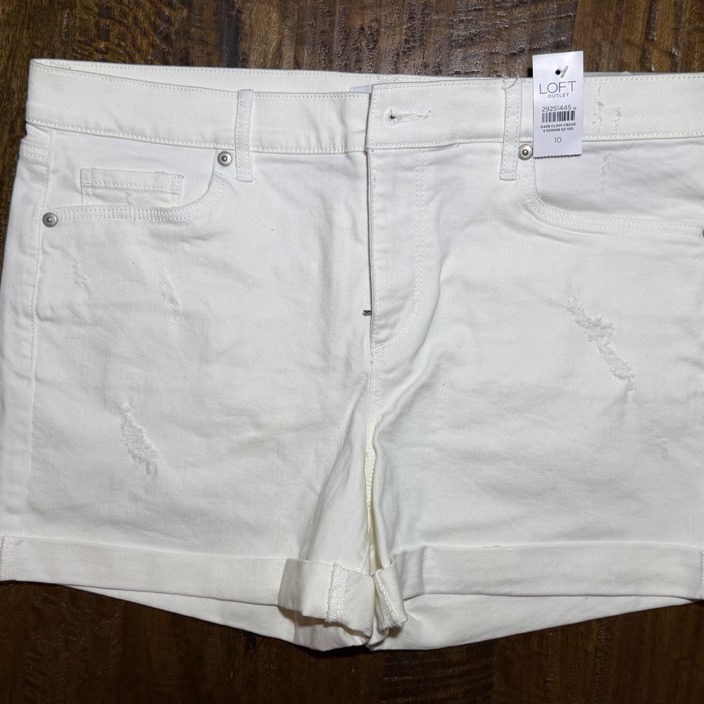 LOFT Outlet Women's White Jean Shorts